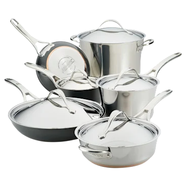 Anolon Nouvelle Luxe 11-Piece Stainless and Hard Anodized Cookware Set
