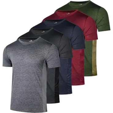 5-Pack: Nextex Men's Dry Fit Active Athletic Performance T-Shirts