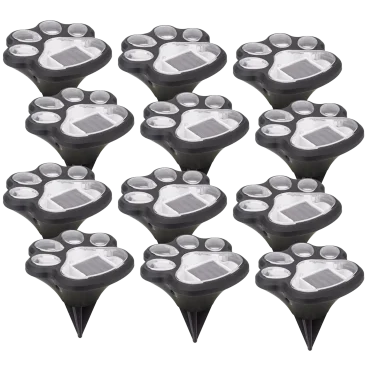 12-Pack: Smart Solar Paw Print Accent Lights