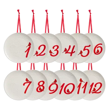 Temp-tations 12-Piece Winter Woodland 6" Plates with Ribbons