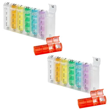 2-Pack: Thera Rx 7-Day Pill Organizer with AM/PM Compartments