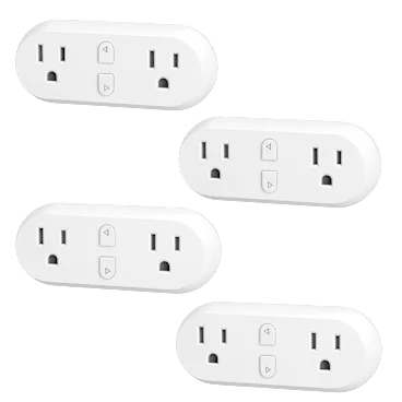 4-Pack: HBN Smart Plug 15A WiFi Outlet Extender Dual Socket Plugs