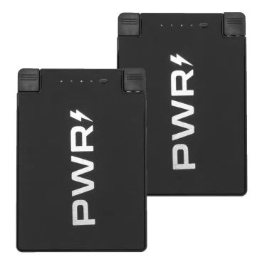 2-Pack: PWRCard 2500mAh Emergency Slim Power Bank with Charging Cables