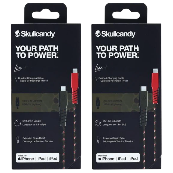 Skullcandy 6 Ft Line Plus Braided USB-C to Lightning Cable