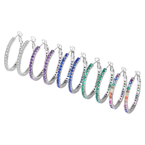Rachel Glauber Opulent Glow Hoop Earrings