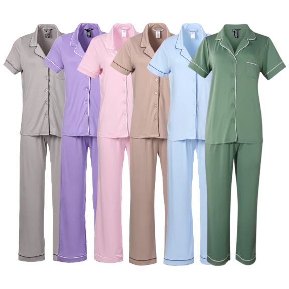 Moonstruck Short Sleeve Notch Collar Pajama Set