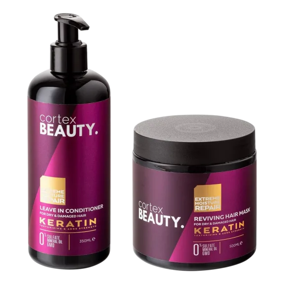 Cortex Beauty Keratin Leave-In Conditioner & Reviving Hair Mask Set
