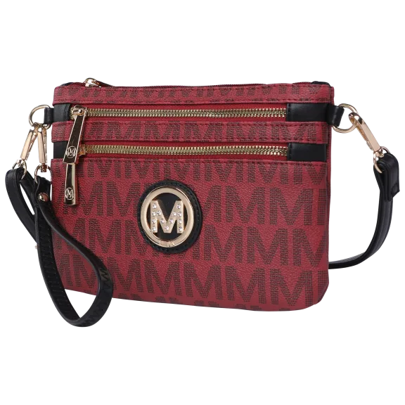 MKF Collection Geneve M Signature Crossbody Bag & Wristlet Set by Mia K.