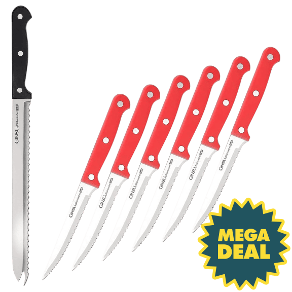 Ginsu Kiso 6-Piece Steak Set & Original Slicer