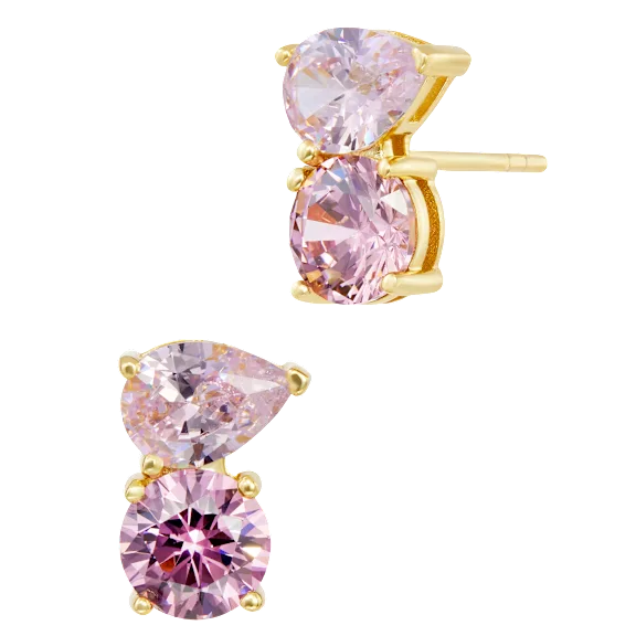 Savvy Cie Moi et Toi Round & Pear CZ Stud