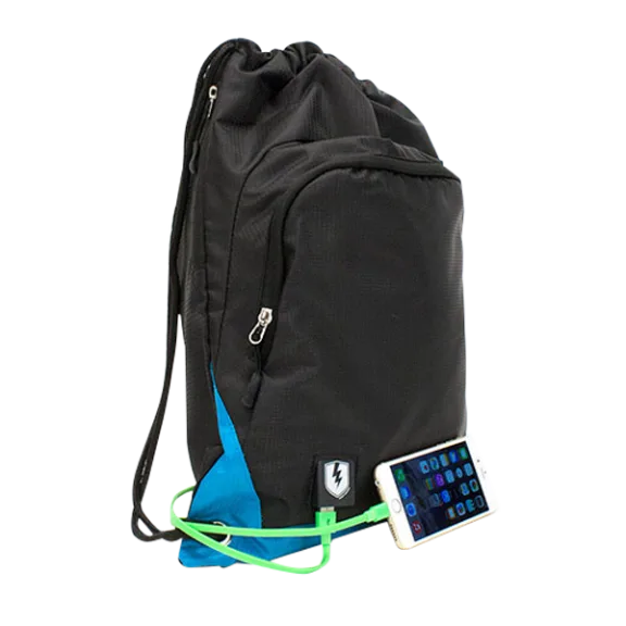 M-Edge Tech Sackpack with 6000mAh Bonus Powerbank