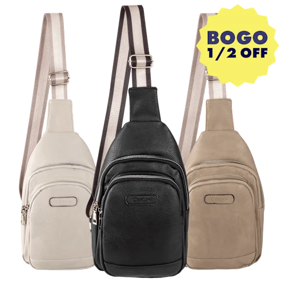 Cee Klein Texture Sling Bag with Webbing Strap