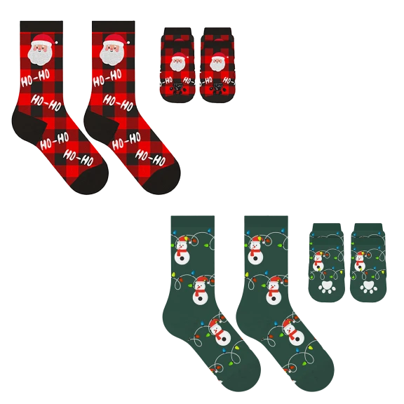 Paquete de 2: Titans Calcetas Navideñas Para Mascota y Dueño