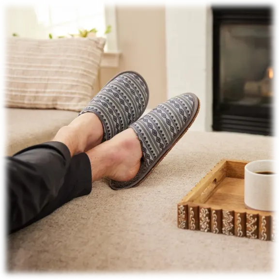 The Men's Hand-Woven Artisan Mule Slipper with Natural Rubber Sole