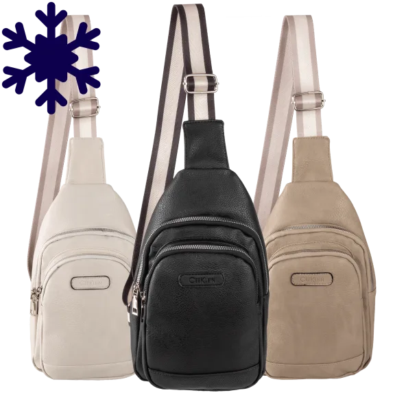 Cee Klein Texture Sling Bag with Webbing Strap