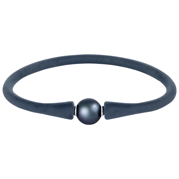 Splendid Pearls Tahitian Pearl Silicone Bracelet