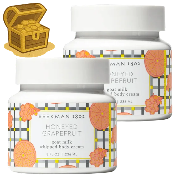 2-Pack: Beekman 1802 Honeyed Grapefruit Whipped Body Cream