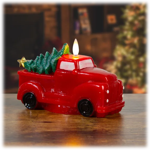 The 3D Red Truck Flameless Candle