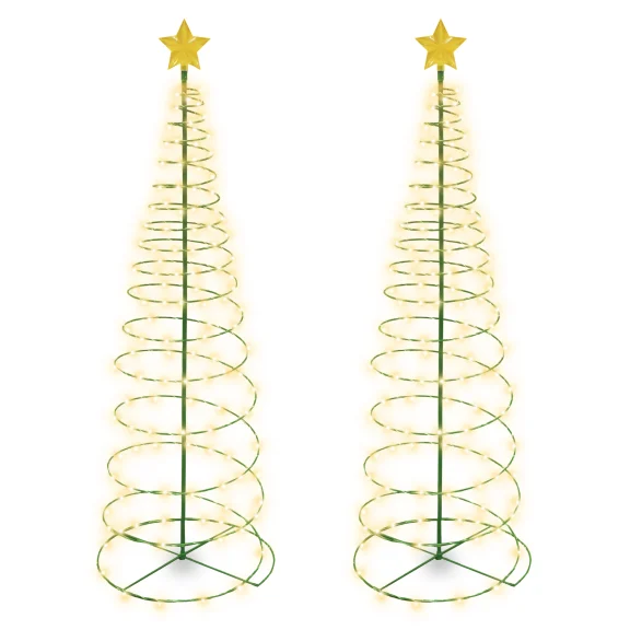 2-Pack: Touch Of ECO Merrylite Solar LED Metal Christmas Tree Stake Light