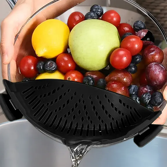 2-Pack: Easy Snap On Heat Resistance Silicone Kitchen Strainer by Two Elephants