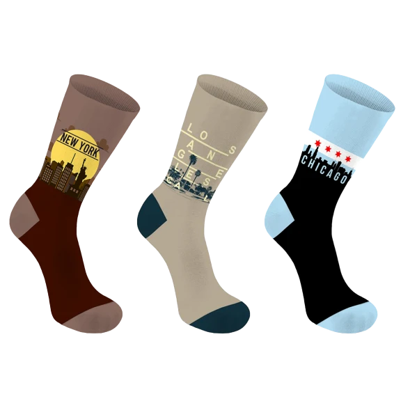 3-Pack: Seeboo Cotton City Theme Socks