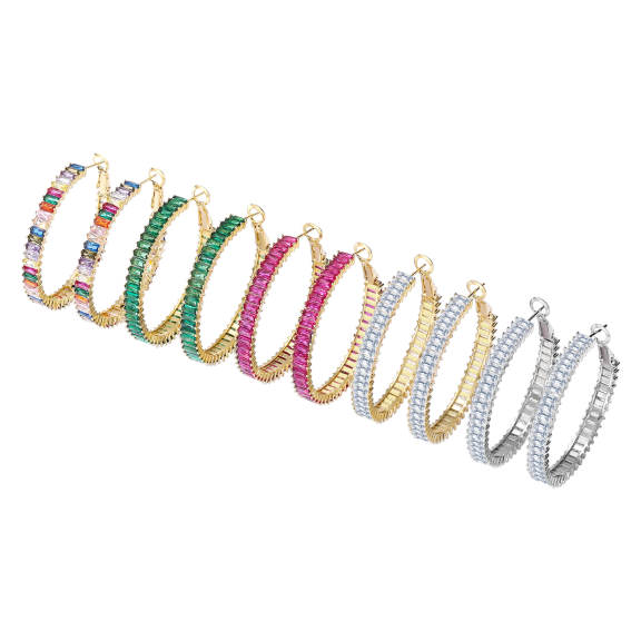 Rachel Glauber Lustre Bloom Statement Hoop Earrings