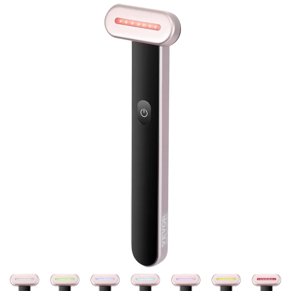 VEVOR 7-Color LED & Red Light Therapy Microcurrent Facial Wand