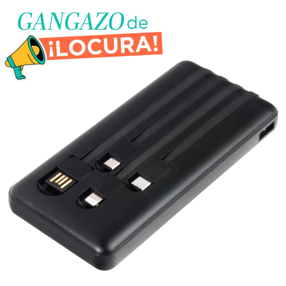Lifestyle Advanced Banco de Energía de 10000 mAh con Cables de Carga