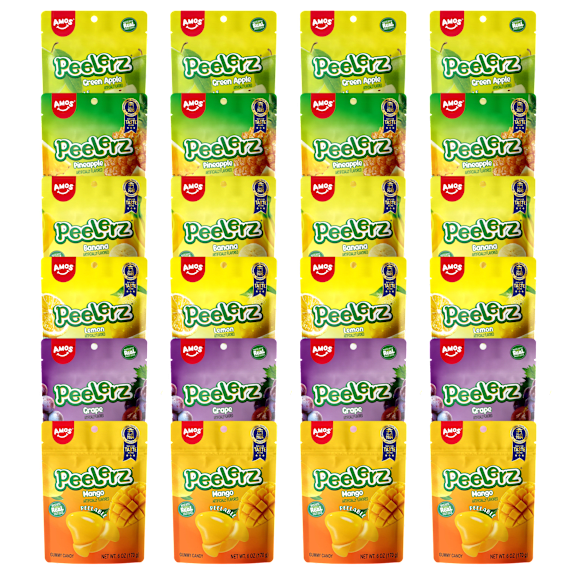 24-Pack: AMOS Peelerz Gummy Candy Bag