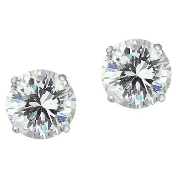 Savvy Cie 4 Carat Round Simulated Diamond Earrings