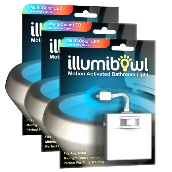 3-Pack: IllumiBowl Toilet Night Lights