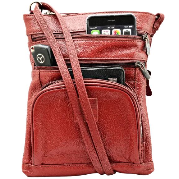 Bolso Bandolera Unisex Steeltime de Cuero Genuino con Oración de la Serenidad