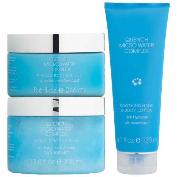 Quench 3-Piece Set: Hand & Body Lotion, Scrub & Souffle