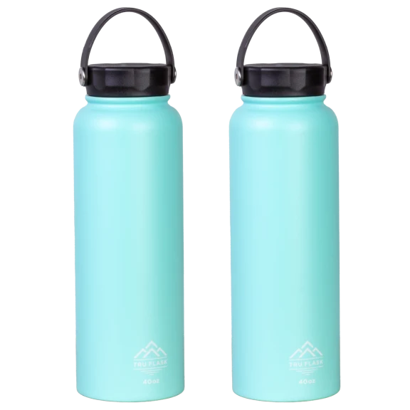 2-Pack: TRU FLASK 40oz Insulated Bottles
