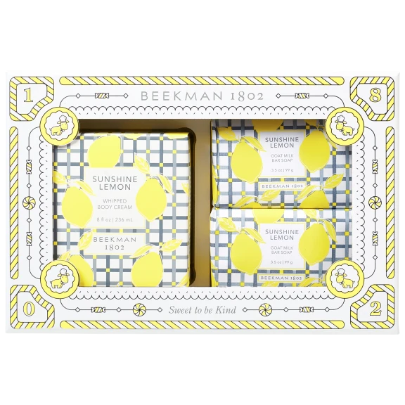 Beekman 1802 Sunshine Lemon 3-Piece Soap & Body Cream Set