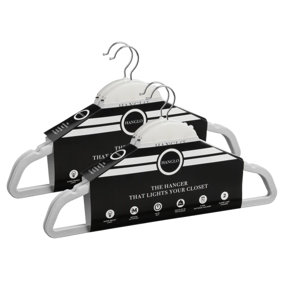 4-Pack: Hanglo Hanger 2-in-1 Hanger and Closet Light