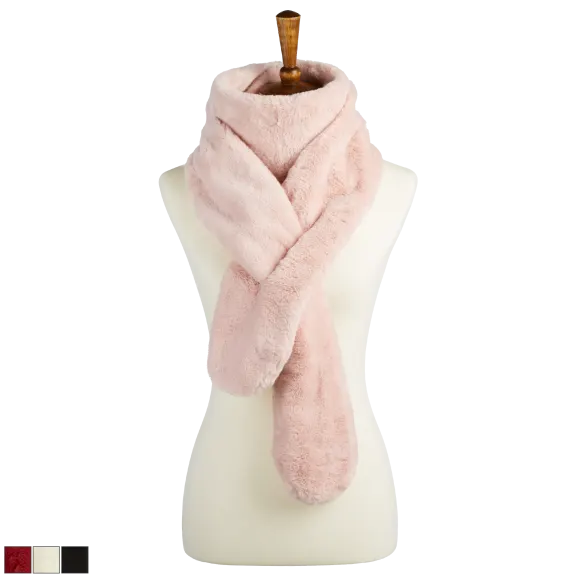 Laundry by Design Faux Fur Double Loop Pull-Through Scarf