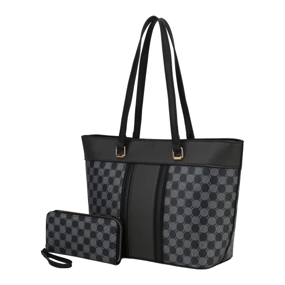 MKF Collection Fabiola 2-Piece Vegan Leather Tote Bag & Wallet Set by Mia K