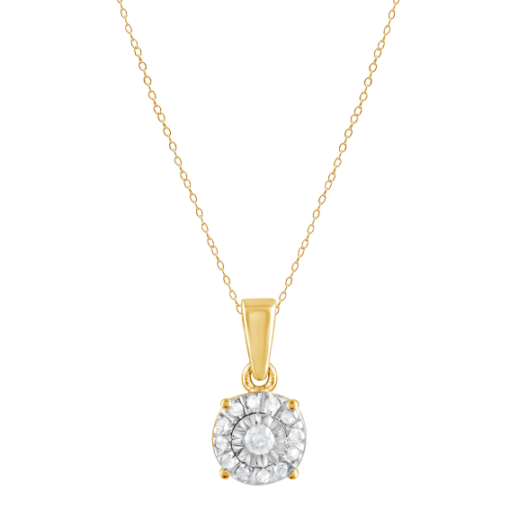 Diamond Muse 1/10 Carat TW Necklace with Diamond Composite Illusion Pendant