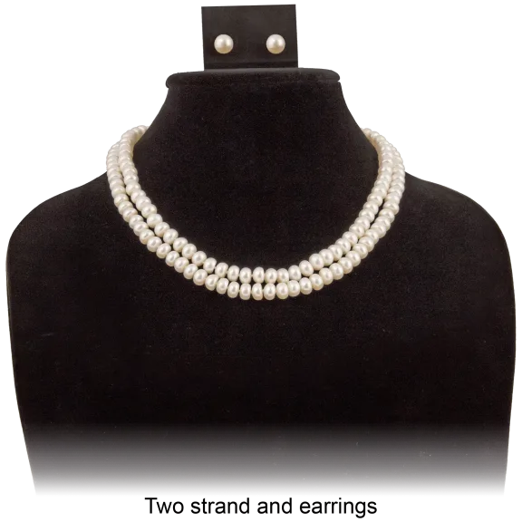 ONLINE EXCLUSIVE: Pacific Pearls Double-Strand Necklace with Stud Earrings
