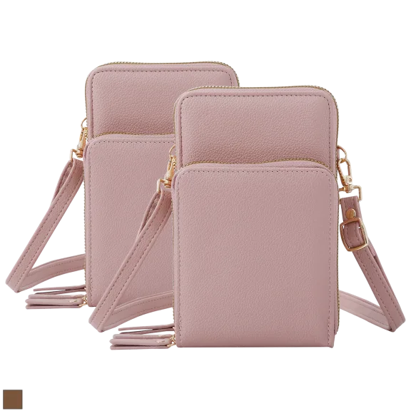 2-Pack: Malibu Skye Crossbody 3 Zipper Wallet Crossbody