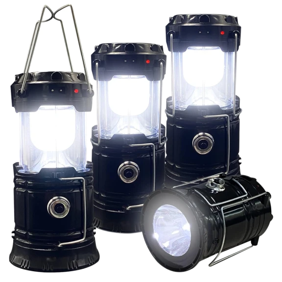 4-Pack: Hakol Solar Collapsible Portable LED Camping Lantern
