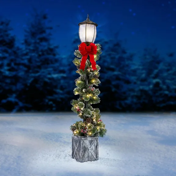 The 7' Sparkling Spruce Lamppost