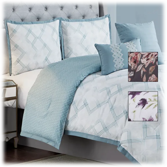 Ellen Tracy Reversible Print Comforter 6-Piece Set