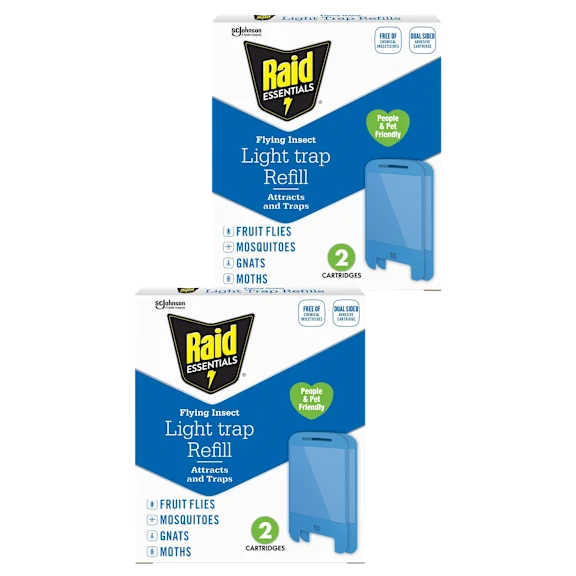 Raid Essentials Flying Insect Light Trap Set with Base and 2 refills