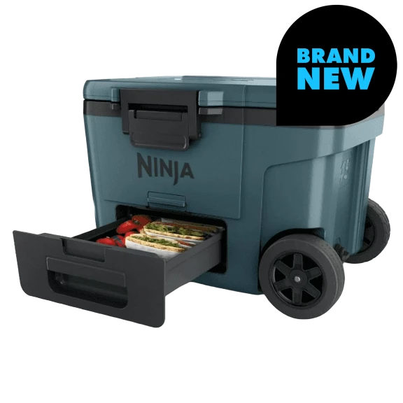 Ninja FrostVault 45qt Wheeled Cooler with Freezer Pack Divider & Cutting Board