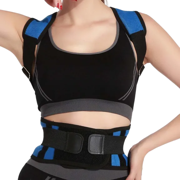 Extreme Fit Adjustable Posture Support Brace & Double-Compression Belt