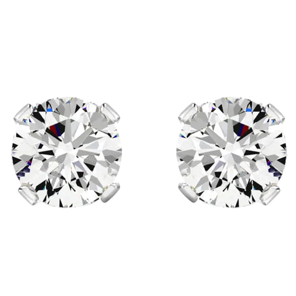 Jaclyn Smith Aretes de Moissanita Redonda de 1 Quilate