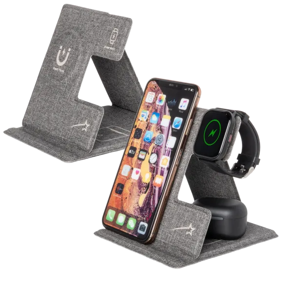 2-Pack: LAX Gadgets MagSafe Compatible Fabric 3-in-1 Travel Charging Stands