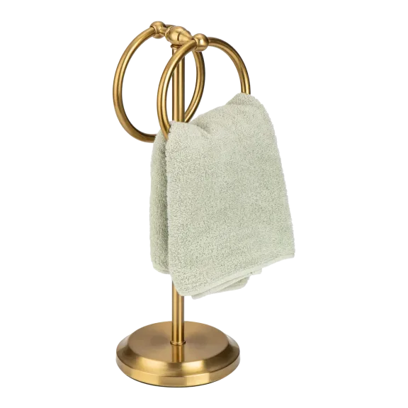 J&V Textiles Classical Double Ring Fingertip Towel Holder